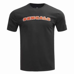 NFL CINCINNATI BENGALS CLASSIC CHENILLE MEN'S TEE (BLACK)