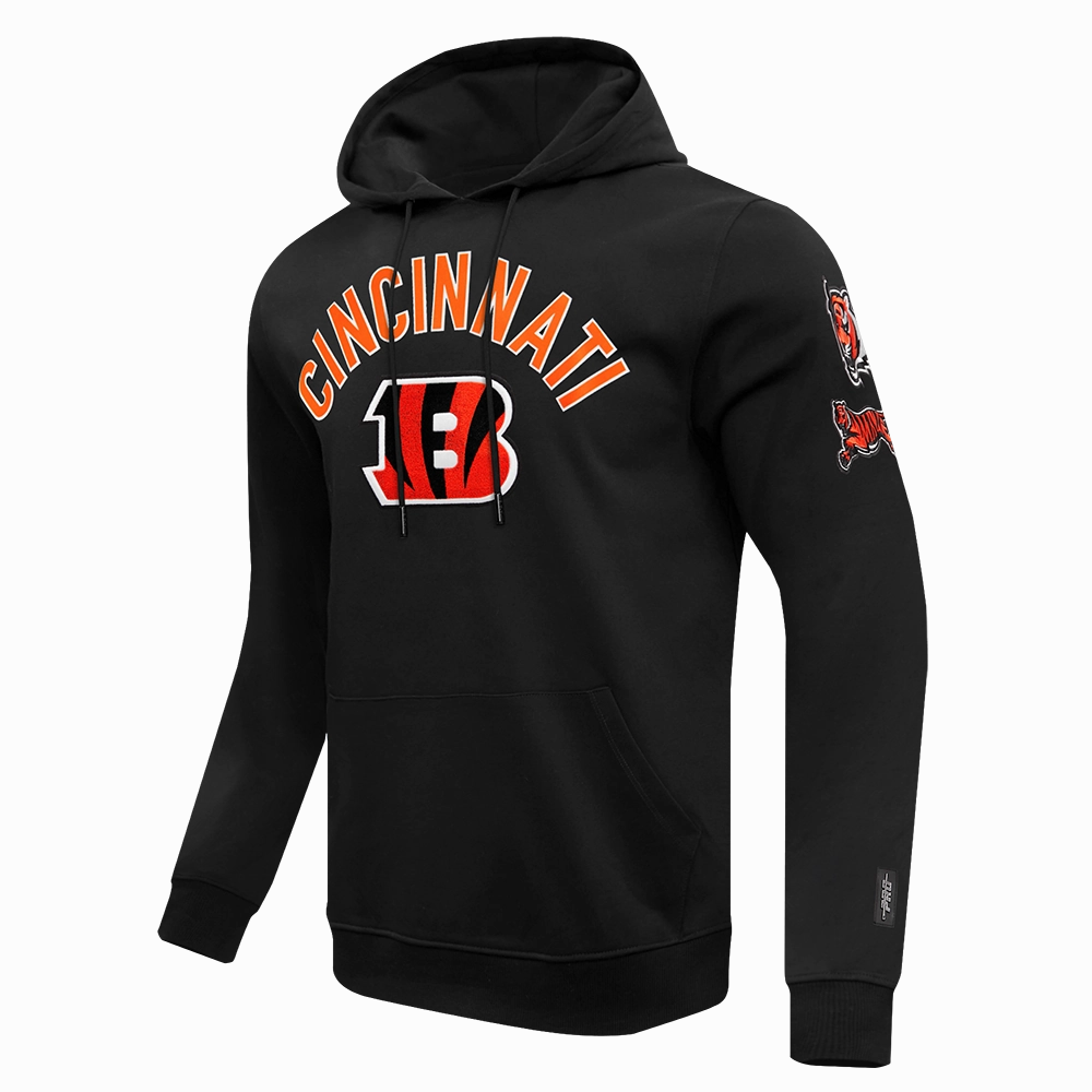 NFL CINCINNATI BENGALS CLASSIC MEN'S PULLOVER HOODIE (BLACK)
