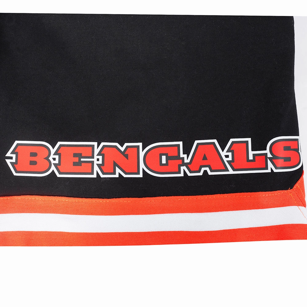 NFL CINCINNATI BENGALS JOE BURROW #9 MEN'S SHORT (BLACK/ORANGE)