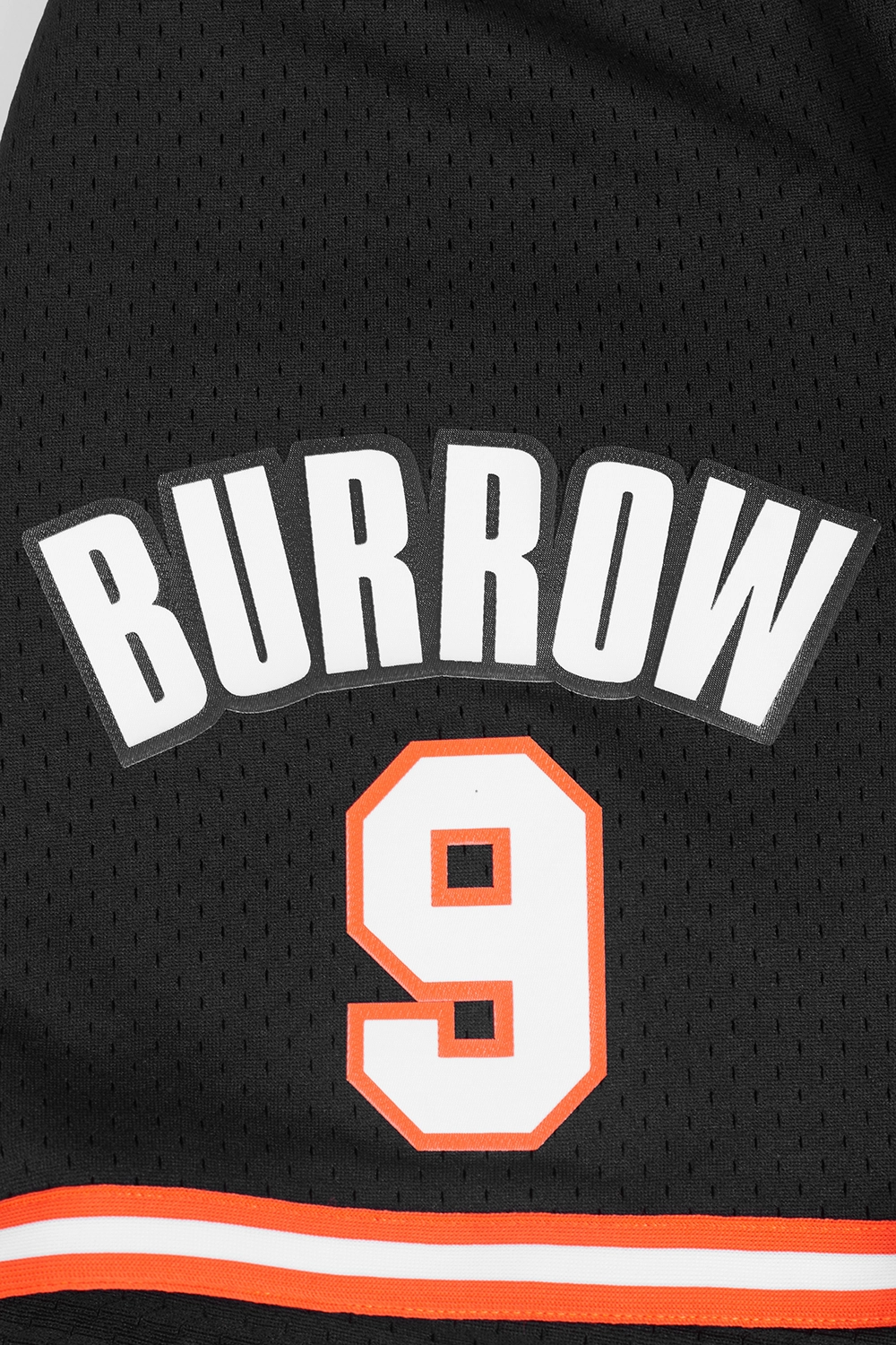 NFL CINCINNATI BENGALS JOE BURROW #9 MESH MEN'S SHORT (BLACK/ORANGE)