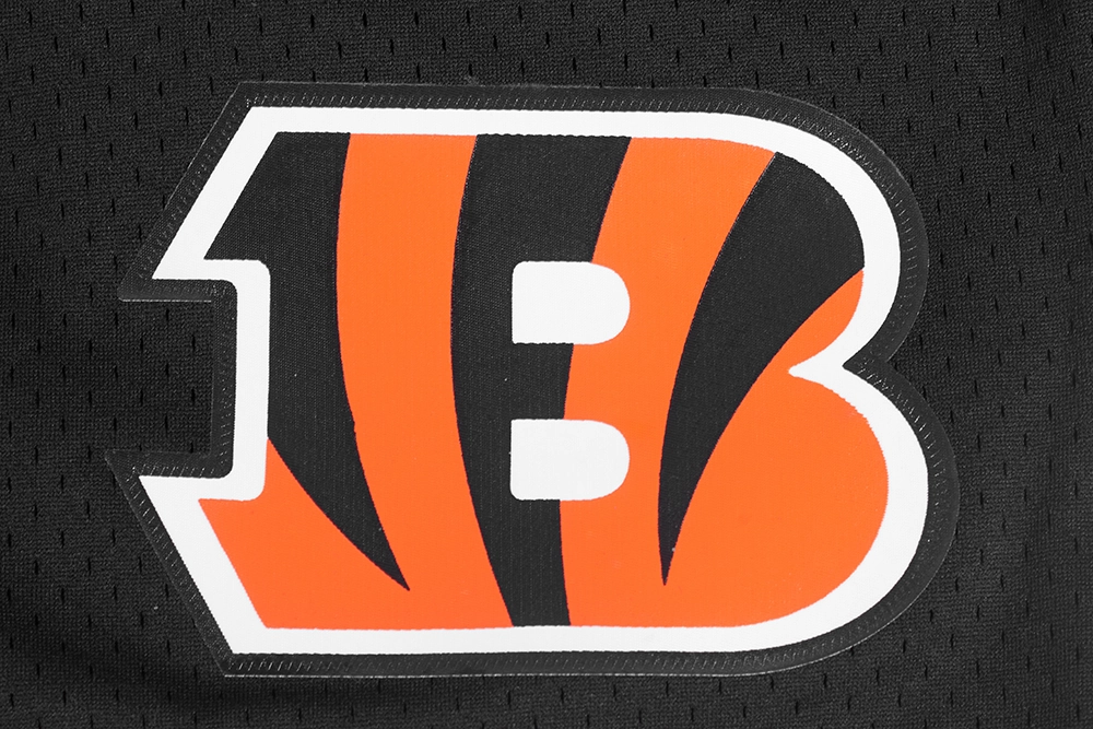 NFL CINCINNATI BENGALS JOE BURROW #9 MESH MEN'S SHORT (BLACK/ORANGE)