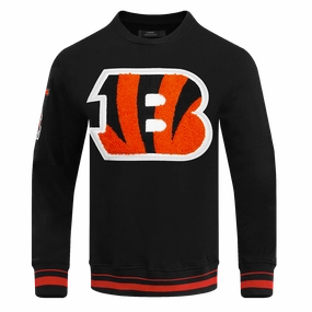 NFL CINCINNATI BENGALS MASHUP MEN'S RIB CREWNECK (BLACK/ORANGE)