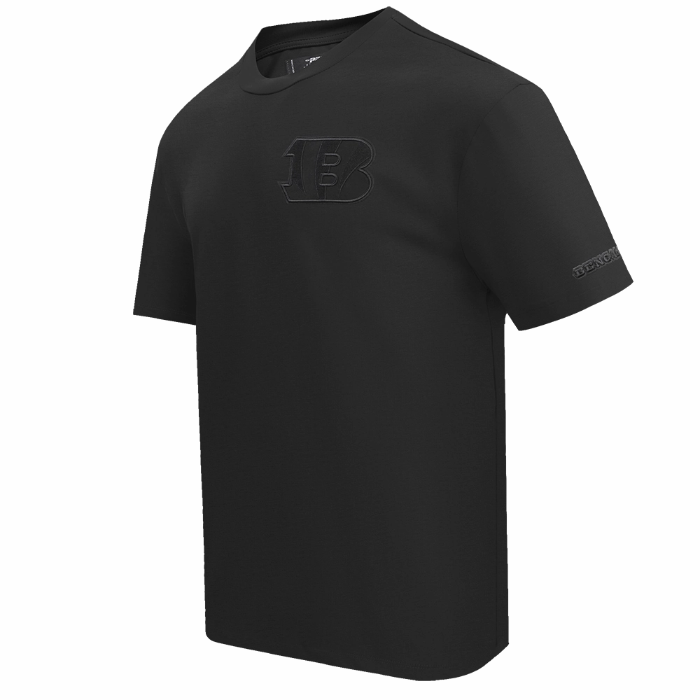NFL CINCINNATI BENGALS NEUTRAL COTTON JERSEY DROP SHOULDER TEE (BLACK)