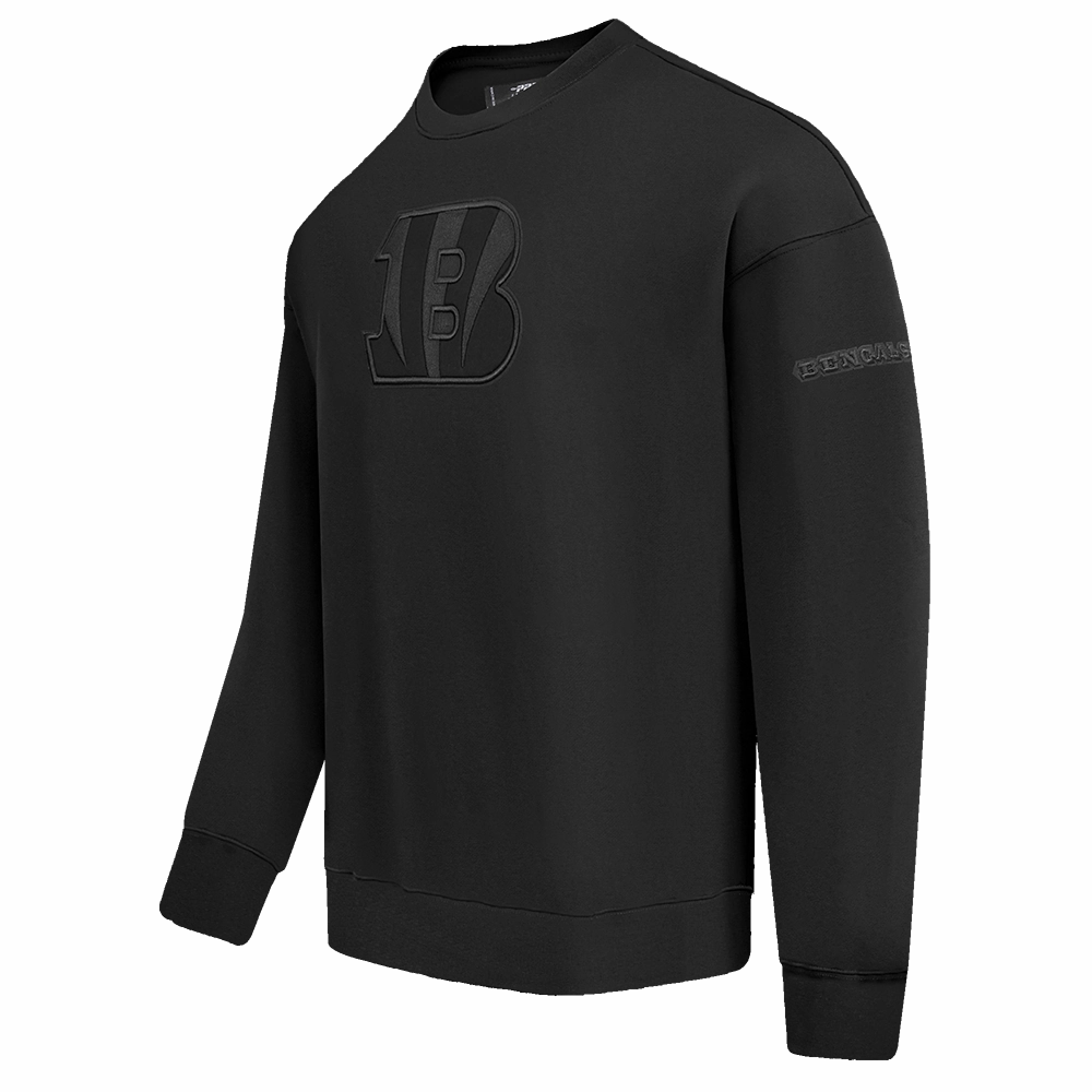 NFL CINCINNATI BENGALS NEUTRAL DROP SHOULDER FLEECE CREWNECK (BLACK)