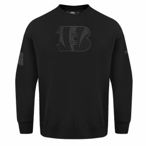 NFL CINCINNATI BENGALS NEUTRAL DROP SHOULDER FLEECE CREWNECK (BLACK)