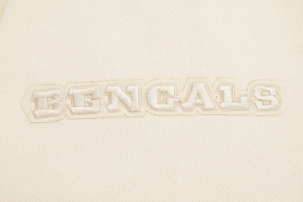 NFL CINCINNATI BENGALS NEUTRAL DROP SHOULDER FLEECE CREWNECK (EGGSHELL)