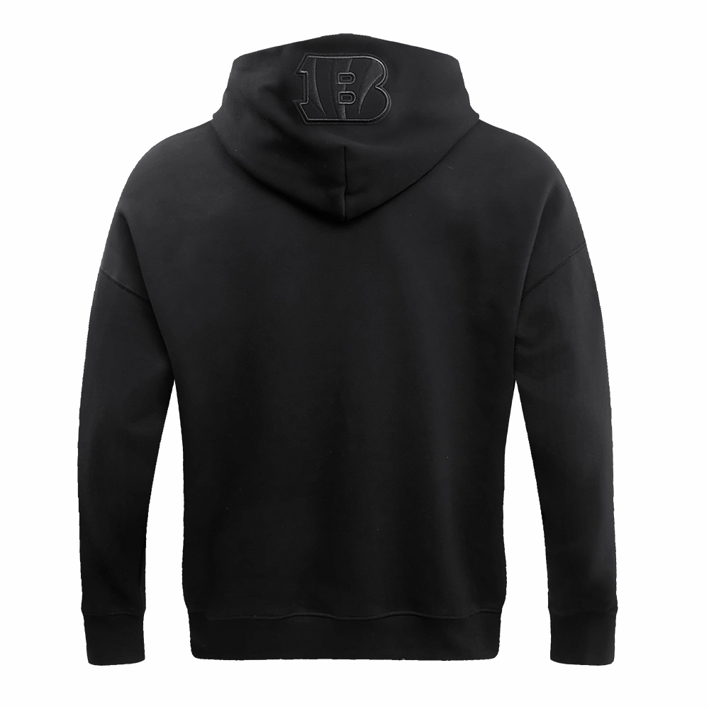 NFL CINCINNATI BENGALS NEUTRAL DROP SHOULDER MEN'S PULLOVER HOODIE (BLACK)