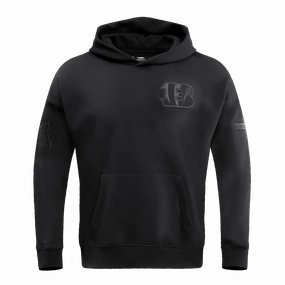 NFL CINCINNATI BENGALS NEUTRAL DROP SHOULDER MEN'S PULLOVER HOODIE (BLACK)