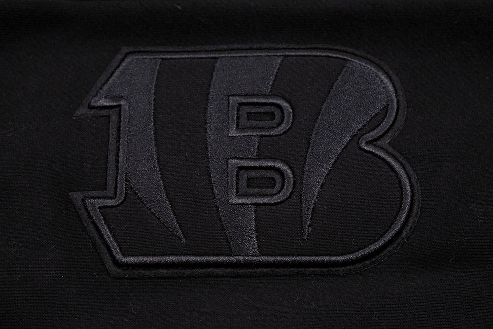NFL CINCINNATI BENGALS NEUTRAL DROP SHOULDER MEN'S PULLOVER HOODIE (BLACK)