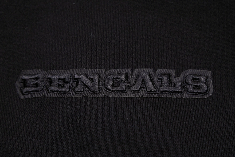 NFL CINCINNATI BENGALS NEUTRAL DROP SHOULDER MEN'S PULLOVER HOODIE (BLACK)