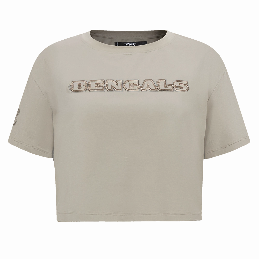 NFL CINCINNATI BENGALS NEUTRAL WOMEN'S BOXY TEE (TAUPE)