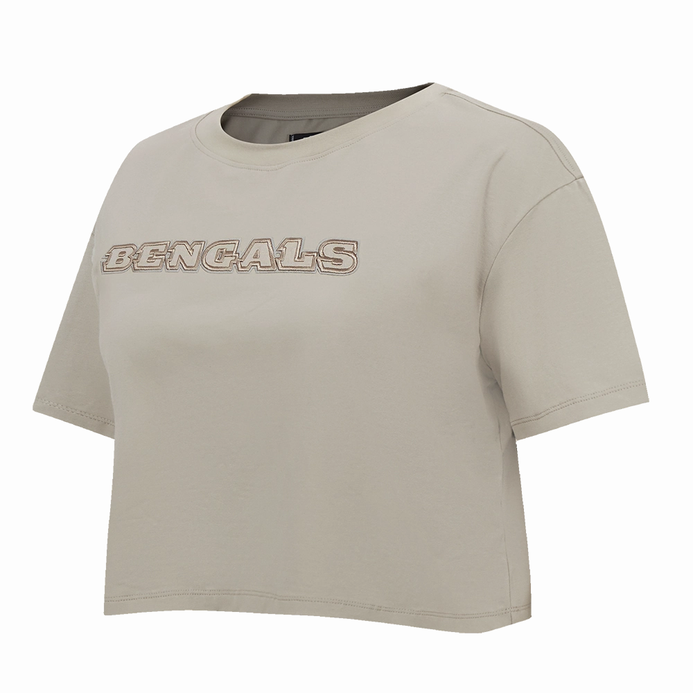 NFL CINCINNATI BENGALS NEUTRAL WOMEN'S BOXY TEE (TAUPE)