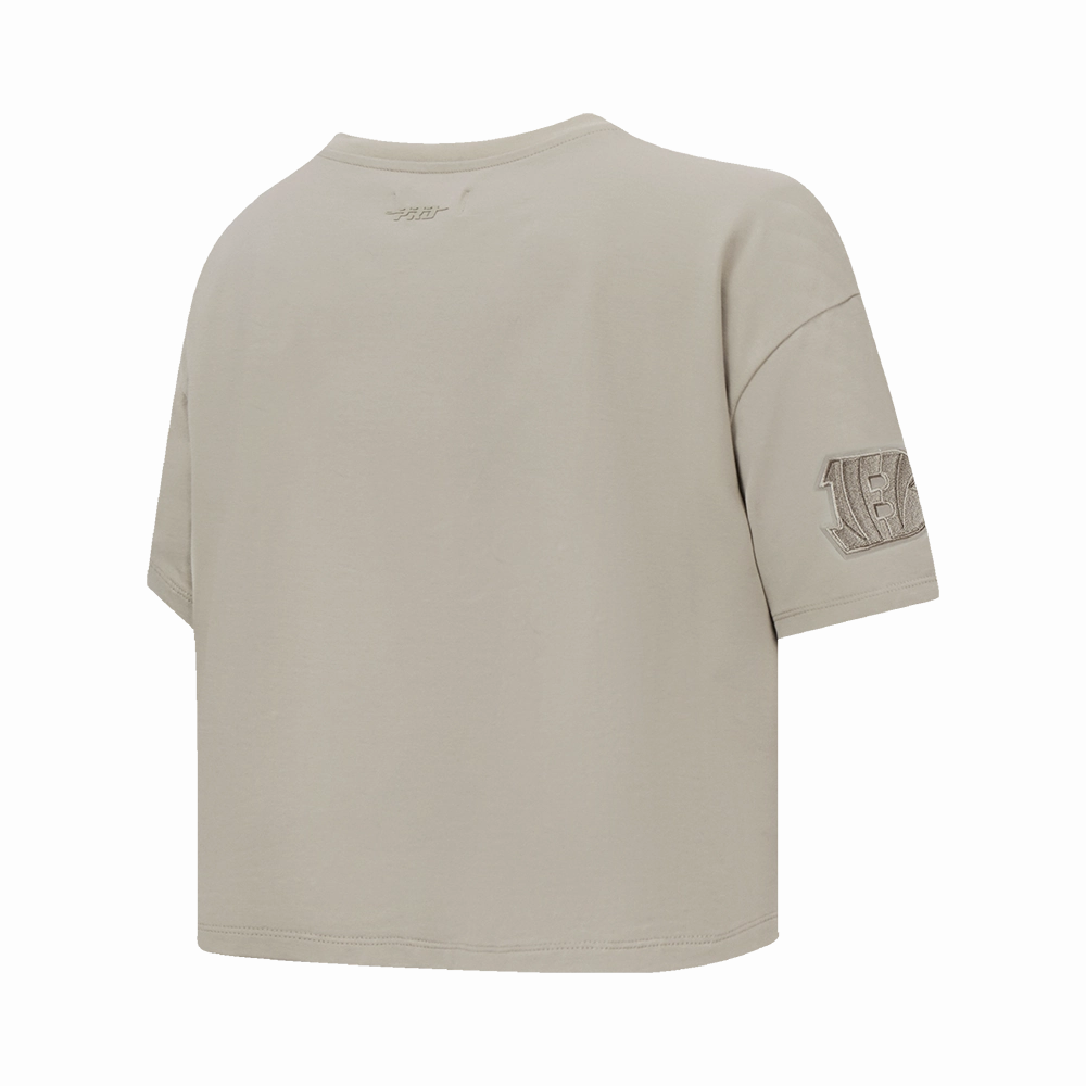 NFL CINCINNATI BENGALS NEUTRAL WOMEN'S BOXY TEE (TAUPE)