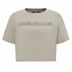 NFL CINCINNATI BENGALS NEUTRAL WOMEN'S BOXY TEE (TAUPE)
