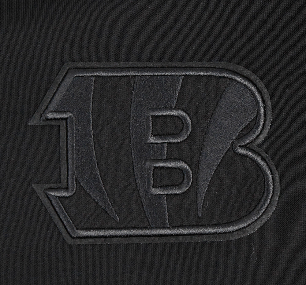 NFL CINCINNATI BENGALS NEUTRAL WOMEN'S CROPPED PULLOVER HOODIE (BLACK)