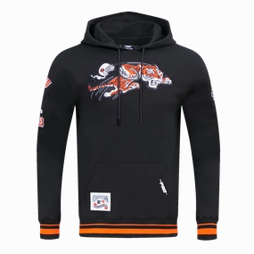 NFL CINCINNATI BENGALS RETRO CLASSIC MEN'S PULLOVER HOODIE (BLACK/ORANGE)
