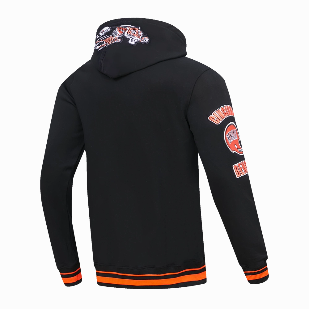 NFL CINCINNATI BENGALS RETRO CLASSIC MEN'S PULLOVER HOODIE (BLACK/ORANGE)