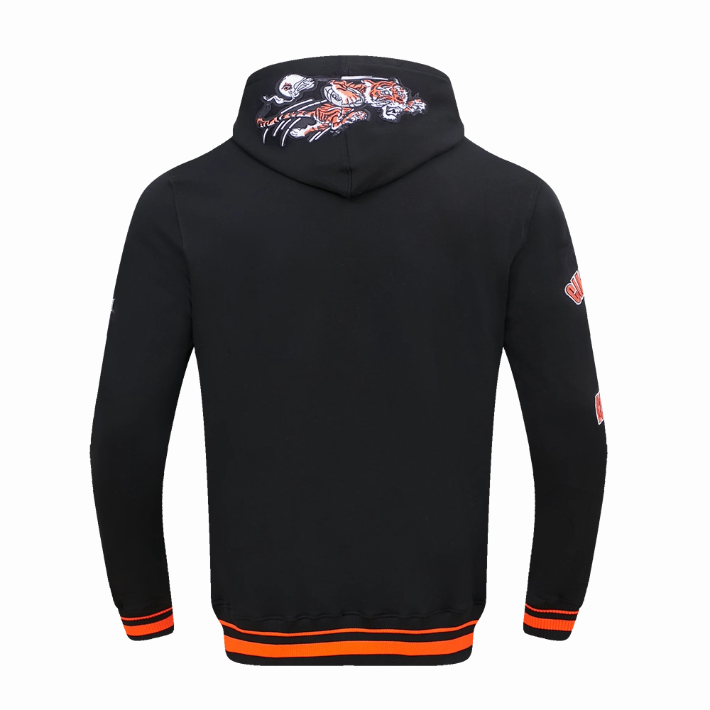 NFL CINCINNATI BENGALS RETRO CLASSIC MEN'S PULLOVER HOODIE (BLACK/ORANGE)