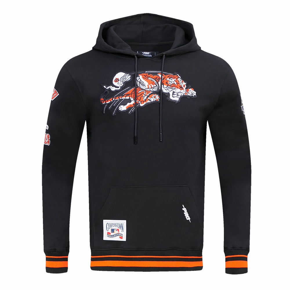 NFL CINCINNATI BENGALS RETRO CLASSIC MEN'S PULLOVER HOODIE (BLACK/ORANGE)