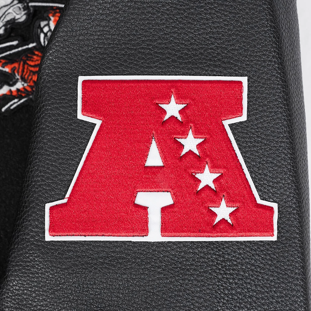 NFL CINCINNATI BENGALS RETRO CLASSIC MEN'S RIB WOOL VARSITY JACKET (BLACK/ORANGE)