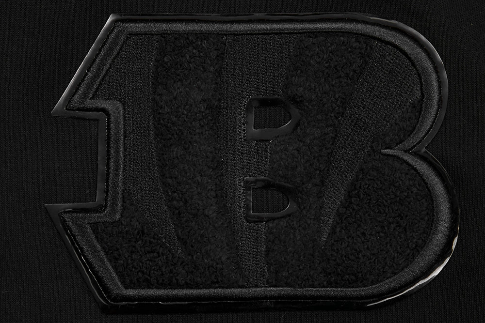 NFL CINCINNATI BENGALS TRIPLE BLACK FULL ZIP HOODIE  (TRIPLE BLACK)