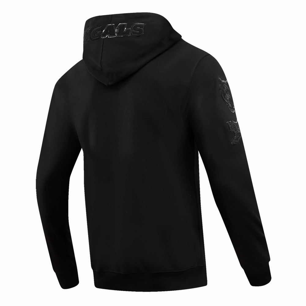 NFL CINCINNATI BENGALS TRIPLE BLACK FULL ZIP HOODIE  (TRIPLE BLACK)
