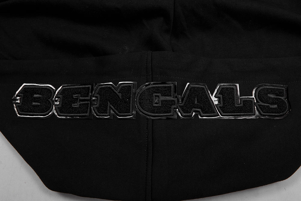 NFL CINCINNATI BENGALS TRIPLE BLACK FULL ZIP HOODIE  (TRIPLE BLACK)