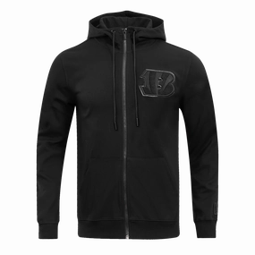 NFL CINCINNATI BENGALS TRIPLE BLACK FULL ZIP HOODIE  (TRIPLE BLACK)