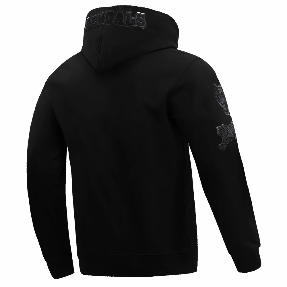NFL CINCINNATI BENGALS TRIPLE BLACK MEN'S PULLOVER HOODIE (TRIPLE BLACK)