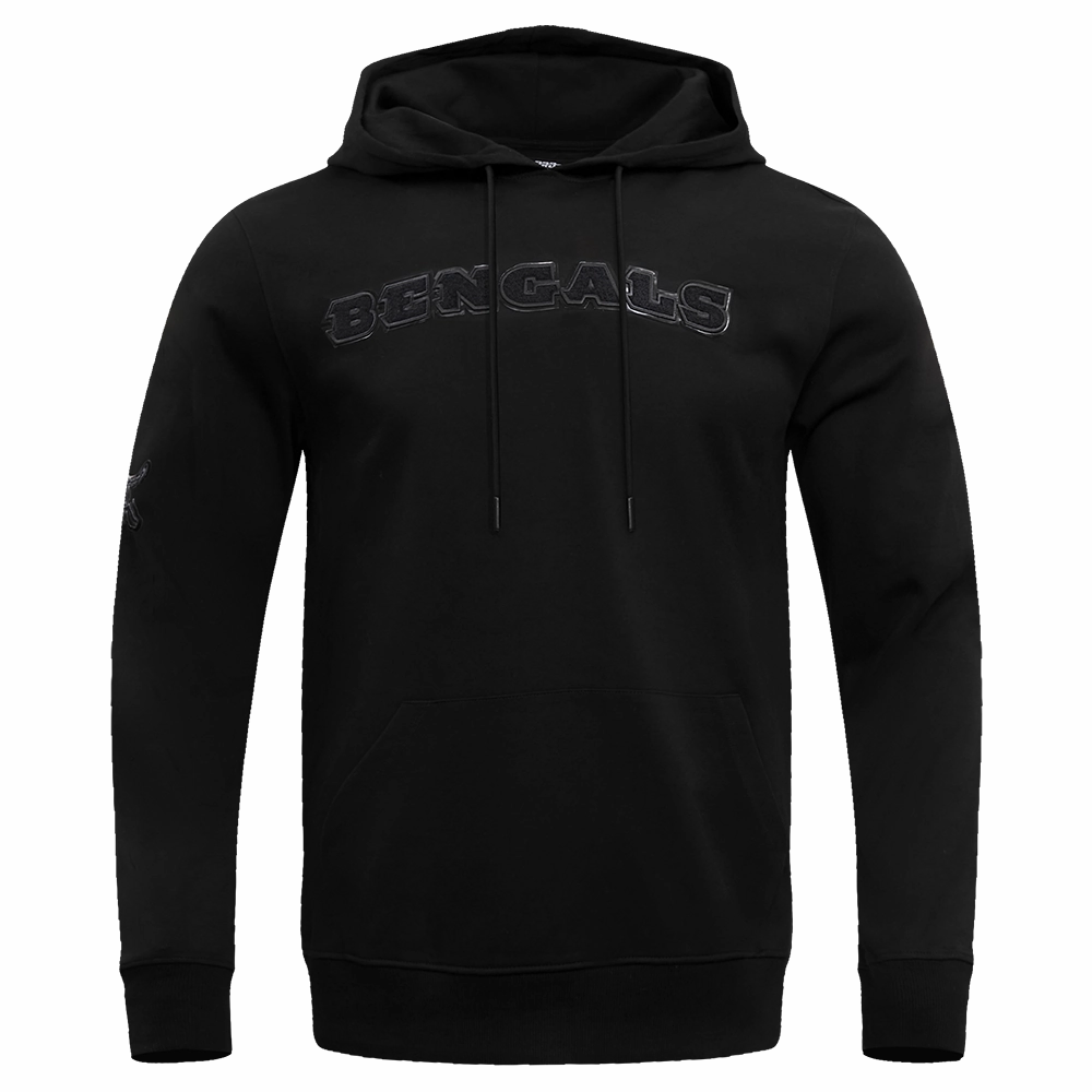 NFL CINCINNATI BENGALS TRIPLE BLACK MEN'S PULLOVER HOODIE (TRIPLE BLACK)