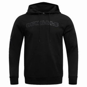 NFL CINCINNATI BENGALS TRIPLE BLACK MEN'S PULLOVER HOODIE (TRIPLE BLACK)