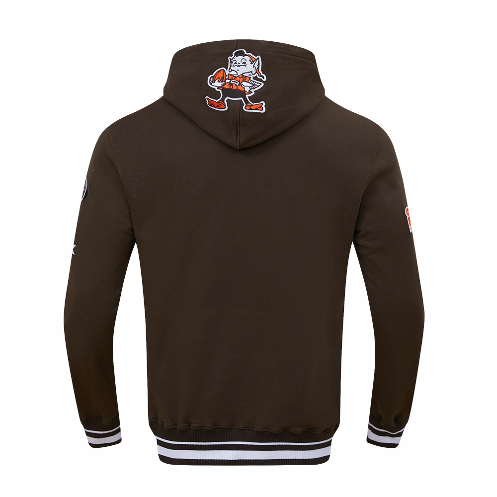 NFL CLEVELAND BROWNS RETRO CLASSIC MEN'S PO HOODIE (BROWN)