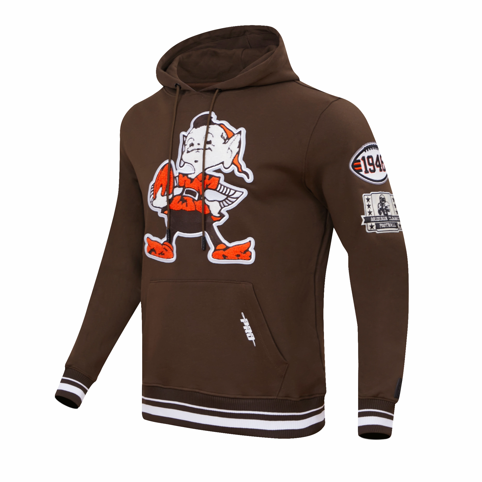 NFL CLEVELAND BROWNS RETRO CLASSIC MEN'S PO HOODIE (BROWN)