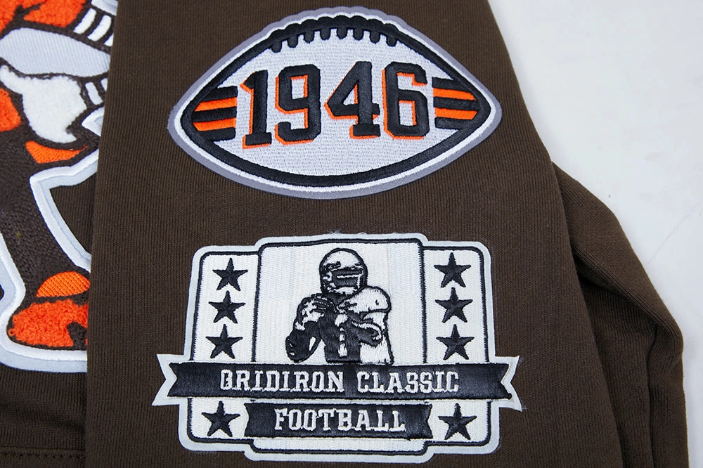 NFL CLEVELAND BROWNS RETRO CLASSIC MEN'S PO HOODIE (BROWN)