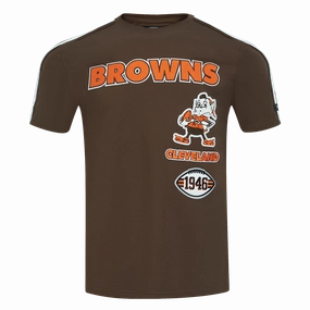 NFL CLEVELAND BROWNS RETRO CLASSIC MEN'S STRIPED TEE (BROWN)