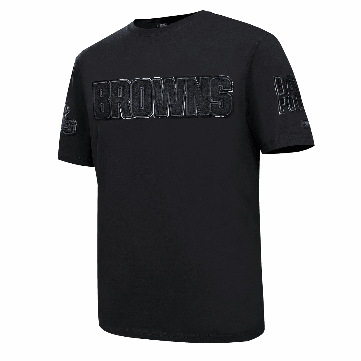 NFL CLEVELAND BROWNS TRIPLE BLACK LOGO PRO TEAM MEN'S TEE (TRIPLE BLACK)