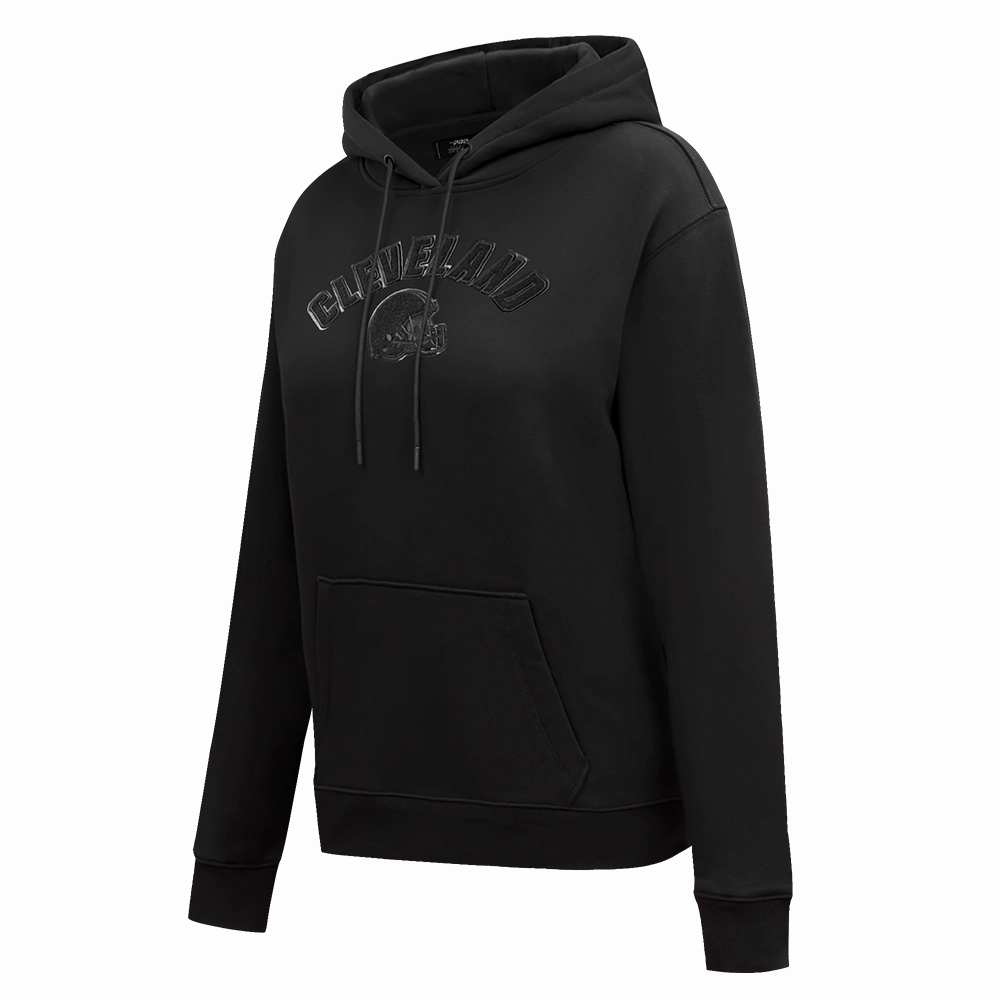 NFL CLEVELAND BROWNS TRIPLE BLACK WOMEN'S FLC PO HOODIE (TRIPLE BLACK WOMEN'S)