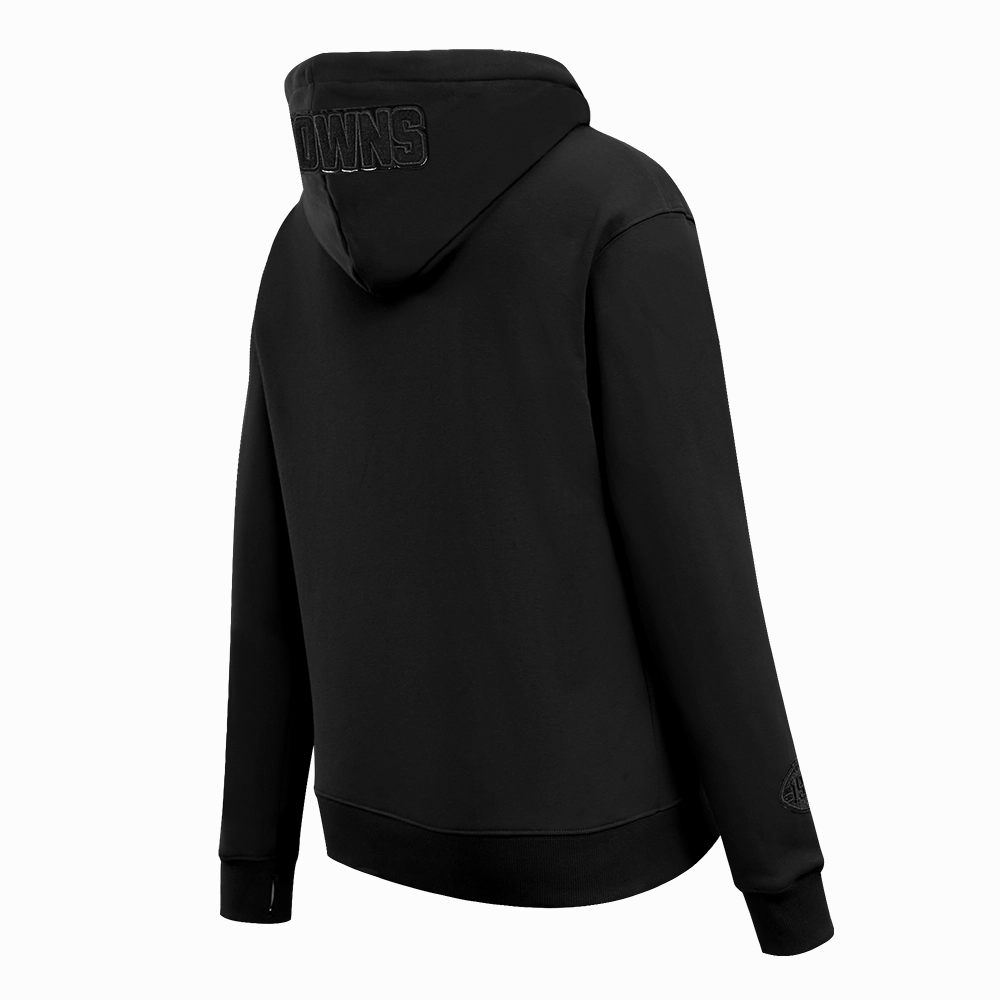 NFL CLEVELAND BROWNS TRIPLE BLACK WOMEN'S FLC PO HOODIE (TRIPLE BLACK WOMEN'S)