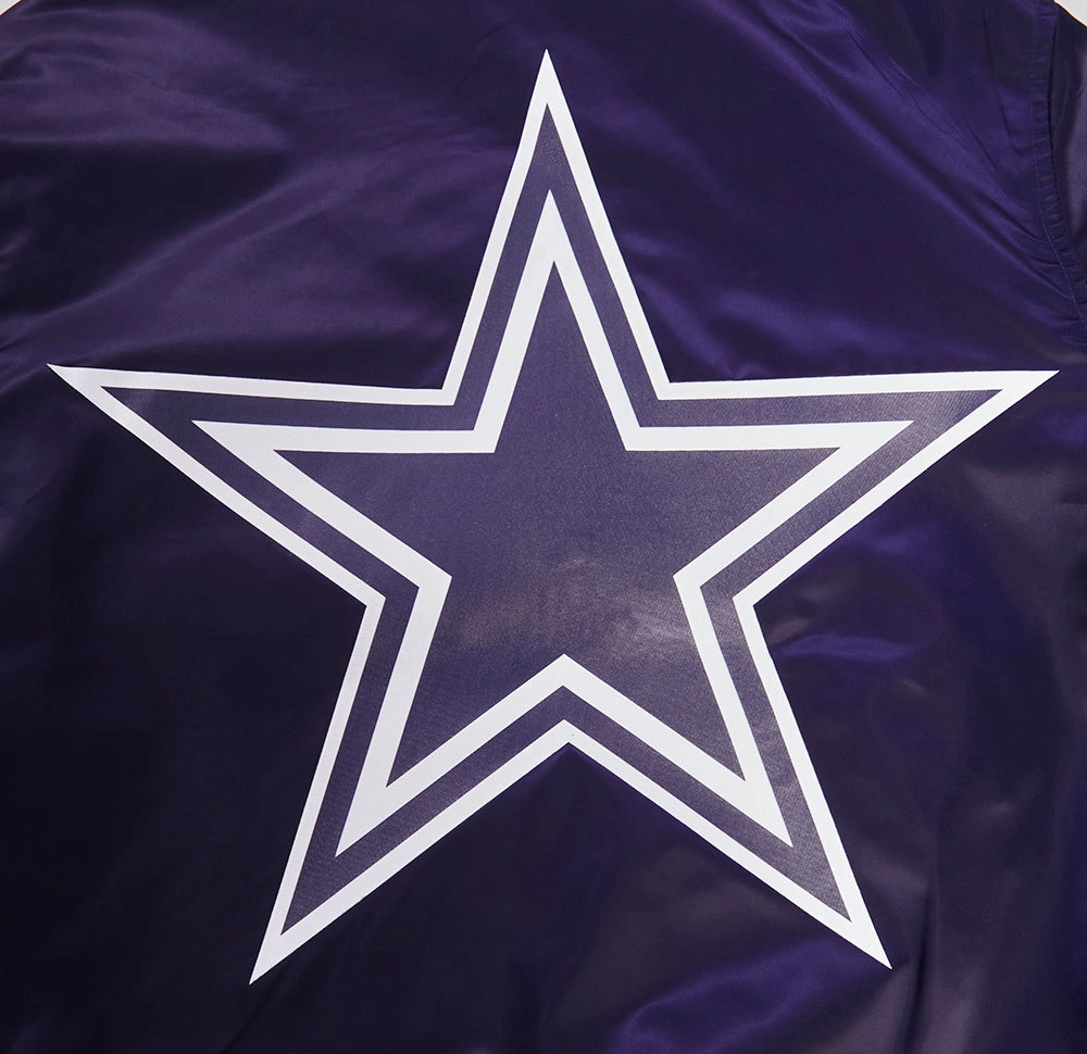 NFL DALLAS COWBOYS BIG LOGO MEN'S SATIN JACKET (MIDNIGHT NAVY)