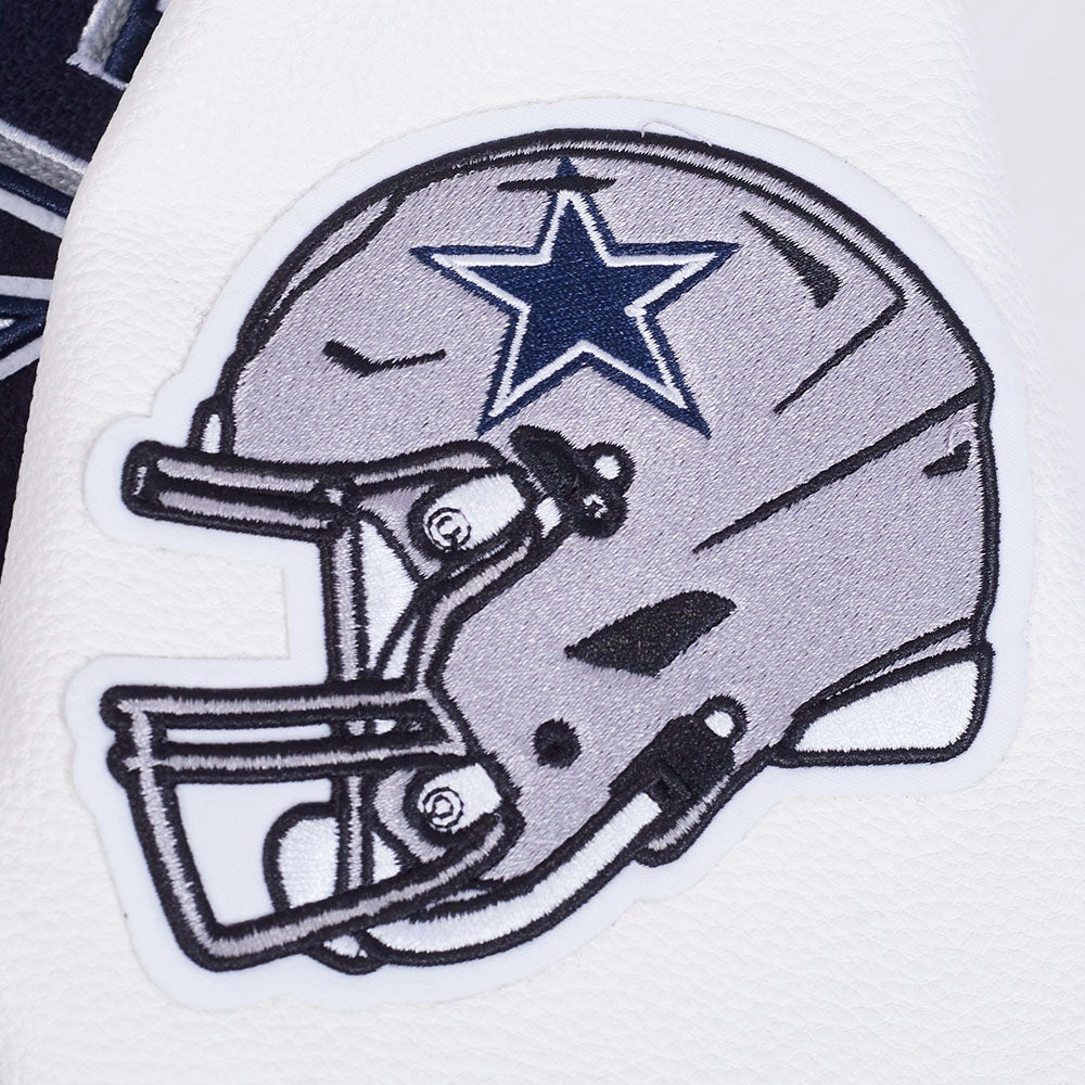 NFL DALLAS COWBOYS CITY RANSOM MEN'S RIB WOOL VARSITY JACKET (MIDNIGHT NAVY/WHITE)