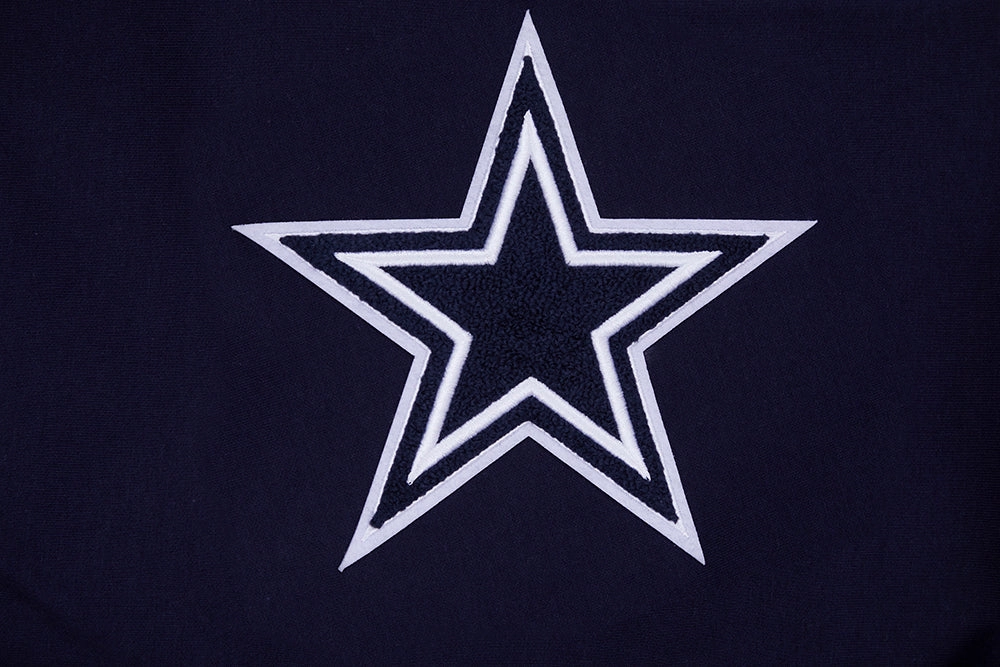 NFL DALLAS COWBOYS CLASSIC CHENILLE FULL ZIP HOODIE  (MIDNIGHT NAVY)