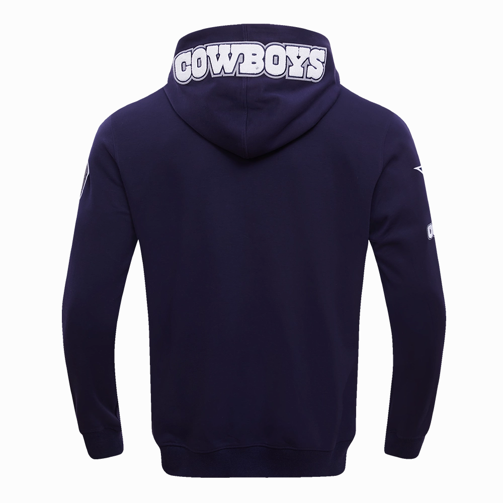NFL DALLAS COWBOYS CLASSIC CHENILLE FULL ZIP HOODIE  (MIDNIGHT NAVY)