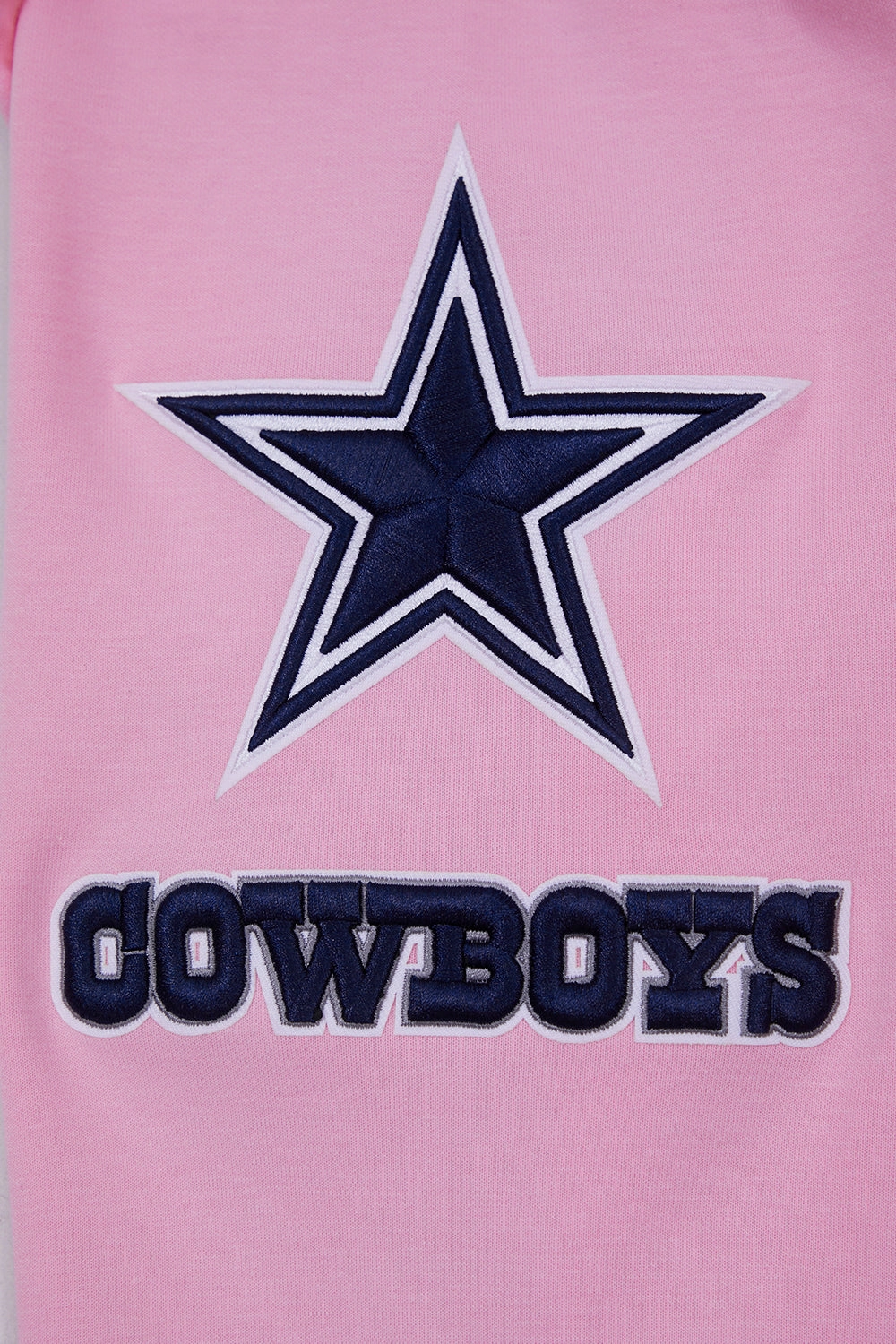 NFL DALLAS COWBOYS CLASSIC CHENILLE FULL ZIP HOODIE  (PINK)