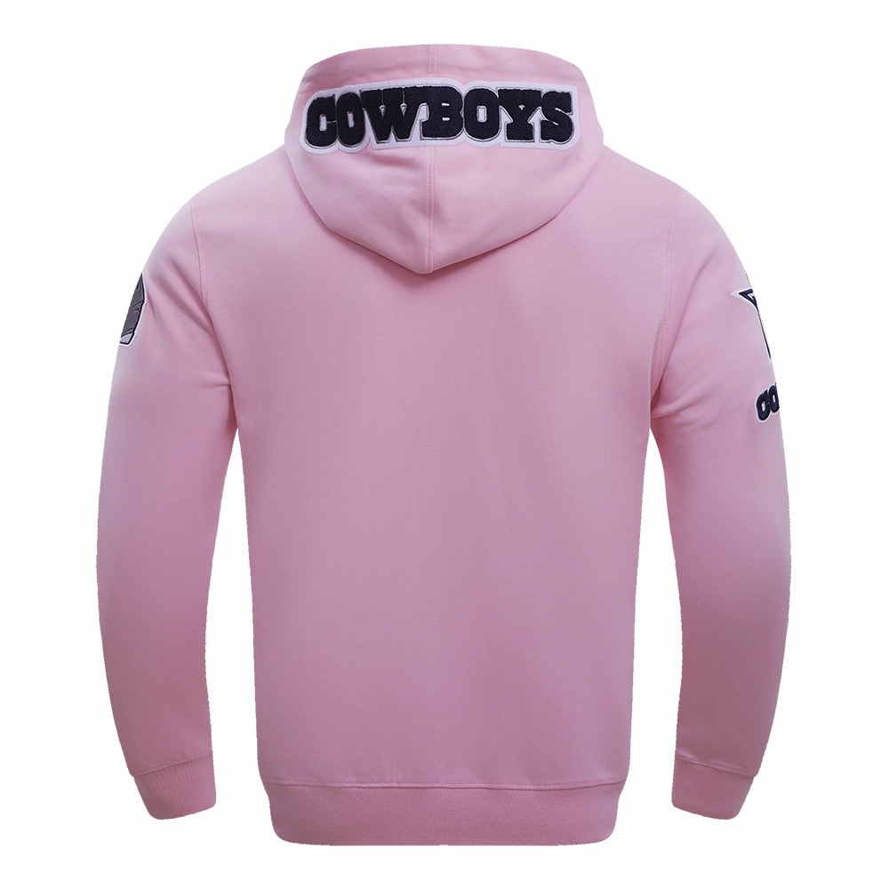 NFL DALLAS COWBOYS CLASSIC CHENILLE FULL ZIP HOODIE  (PINK)