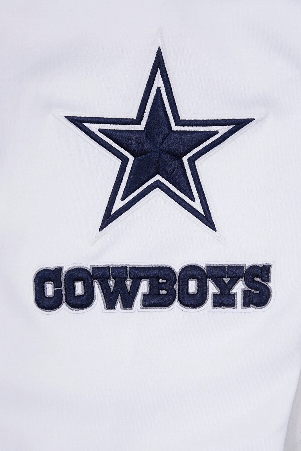 NFL DALLAS COWBOYS CLASSIC CHENILLE FULL ZIP HOODIE  (WHITE)