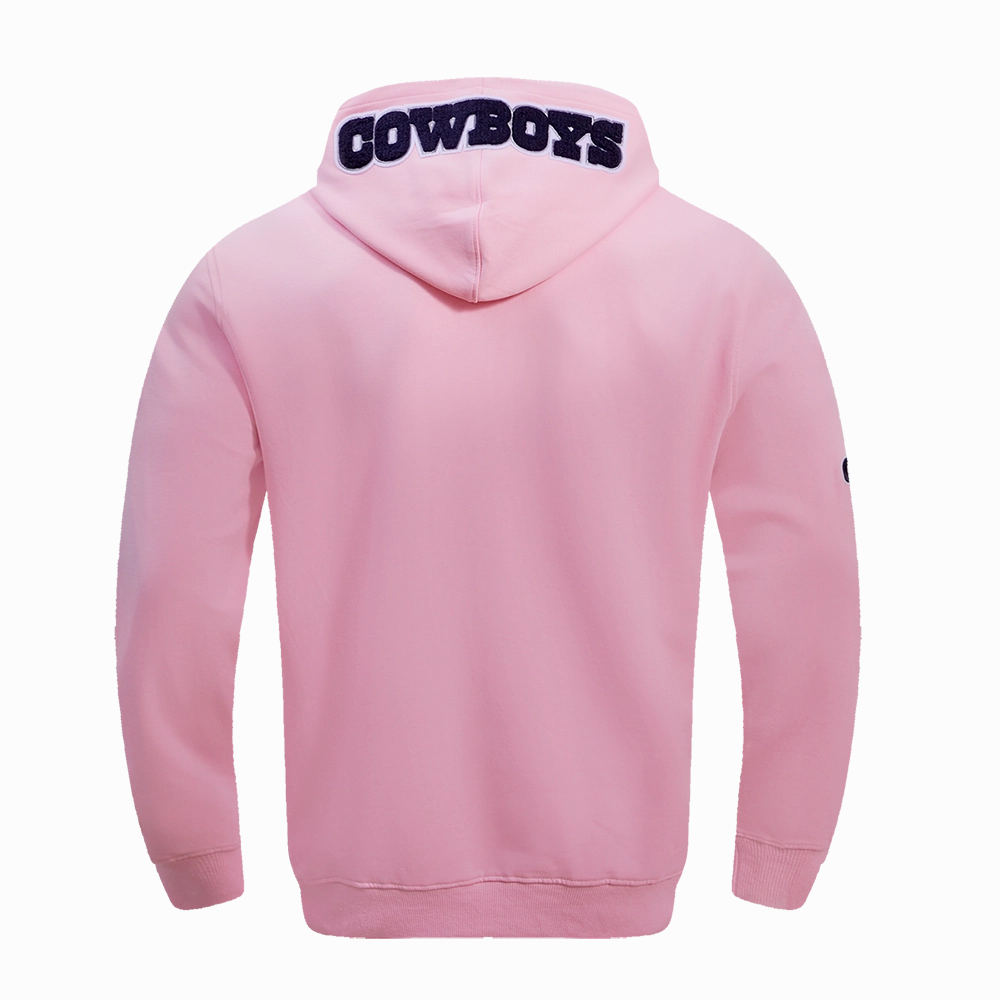 NFL DALLAS COWBOYS CLASSIC CHENILLE MEN'S PULLOVER HOODIE (PINK)