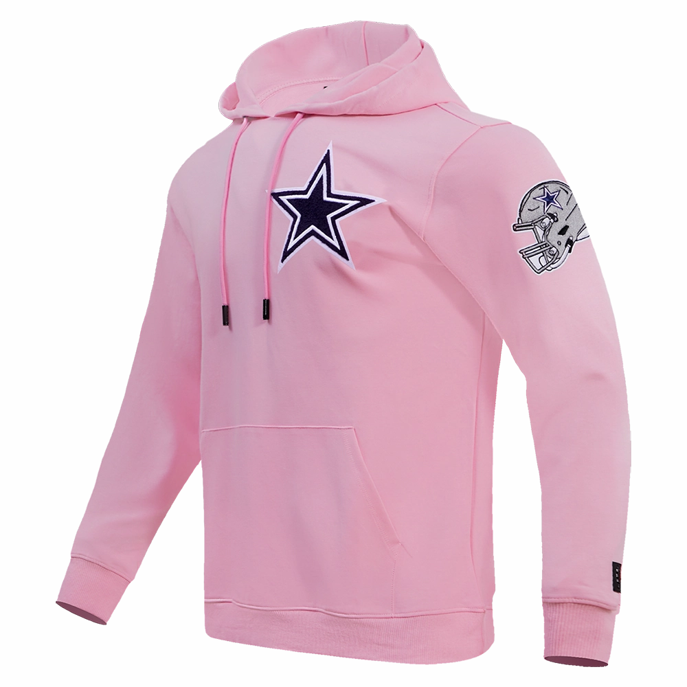 NFL DALLAS COWBOYS CLASSIC CHENILLE MEN'S PULLOVER HOODIE (PINK)