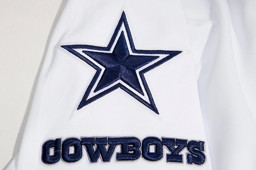 NFL DALLAS COWBOYS CLASSIC CHENILLE MEN'S PULLOVER HOODIE (WHITE)