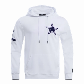 NFL DALLAS COWBOYS CLASSIC CHENILLE MEN'S PULLOVER HOODIE (WHITE)