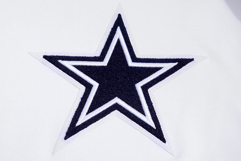 NFL DALLAS COWBOYS CLASSIC CHENILLE MEN'S PULLOVER HOODIE (WHITE)